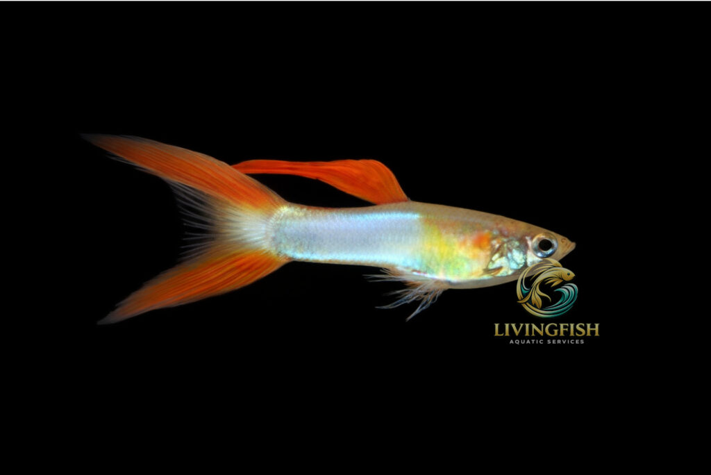 Japanese Blue Red Finned Doublesword Guppy